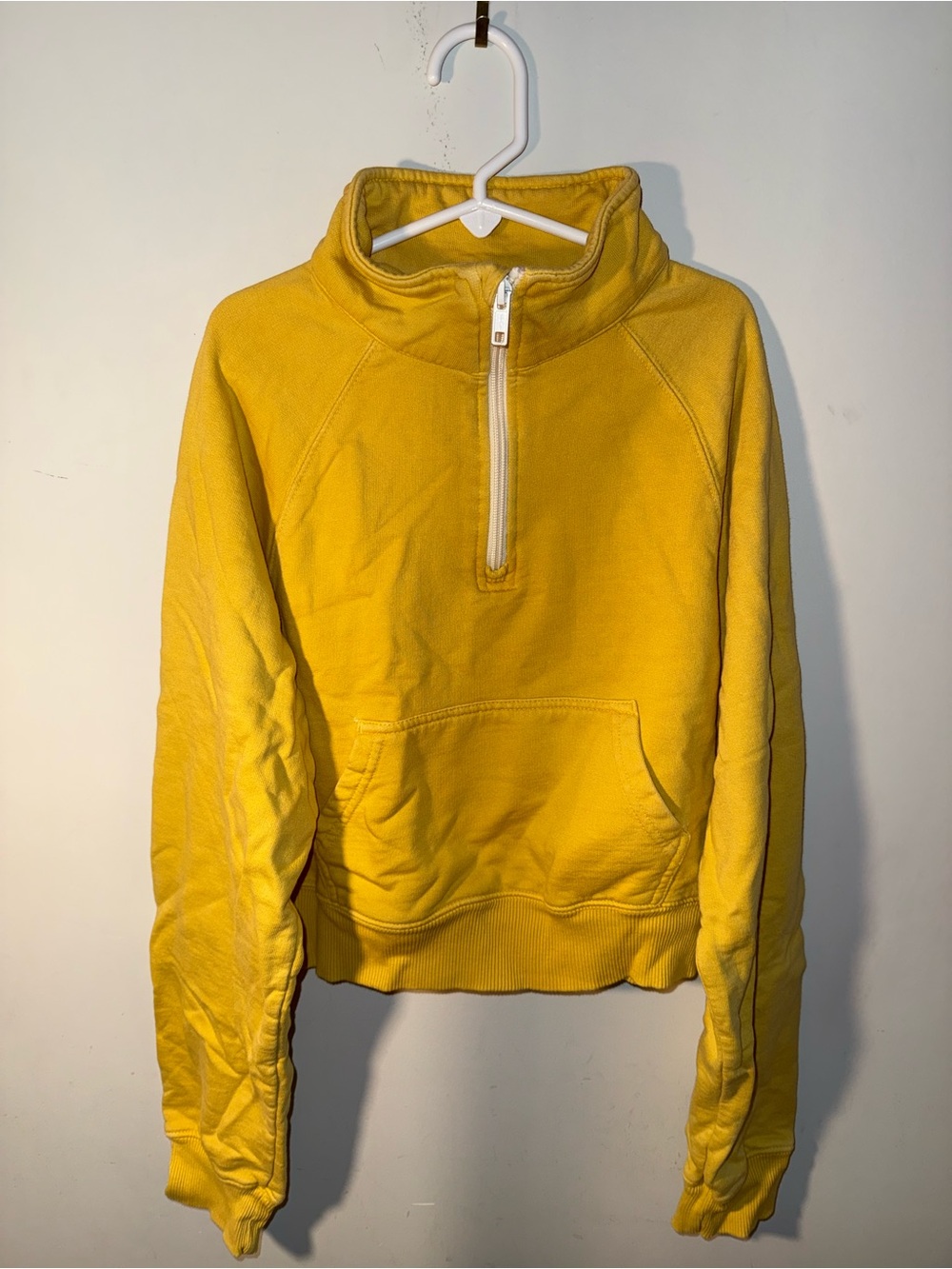 John Galt Cozy Women’s Half-Zip Pullover Sweater in Bright Yellow